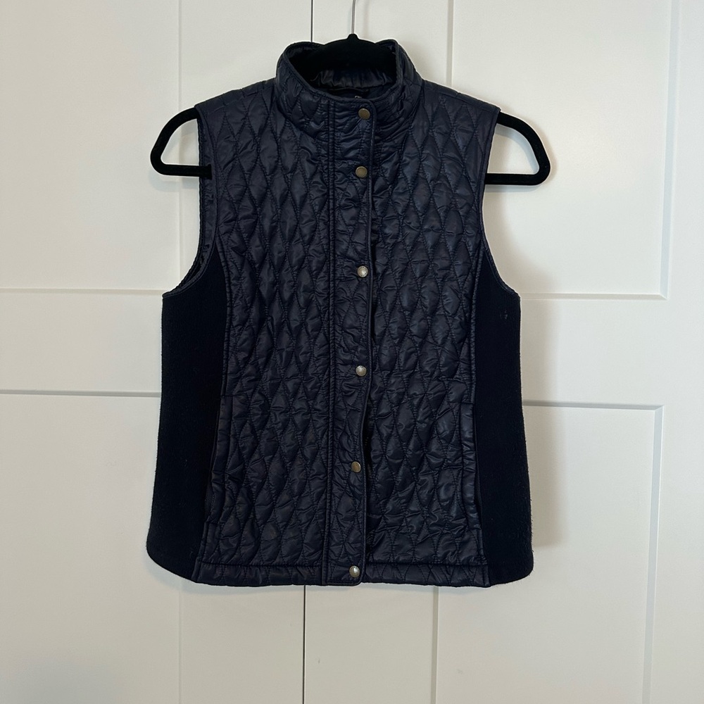 Talbots Navy Quilted Puffer Vest